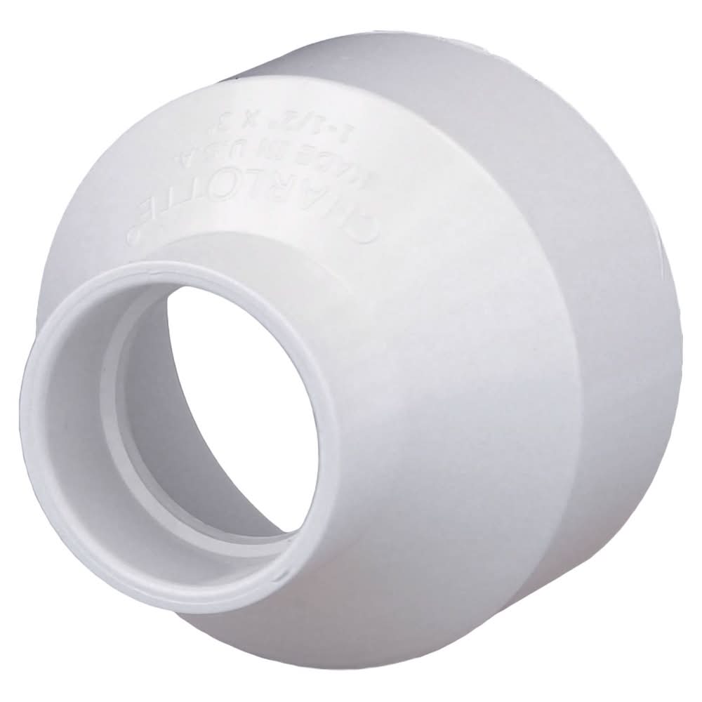 Charlotte Pipe Schedule 40 1-1/2 In. Hub X 3 In. D Hub Pvc Reducing Coupling 1 Pk
