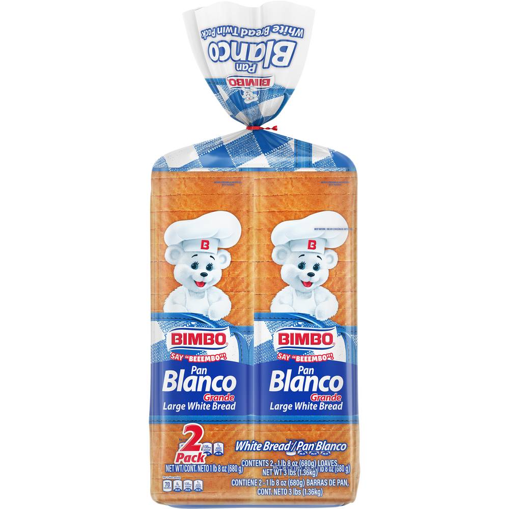 Bimbo Pan Blanco Grande Enriched White Bread (3 lbs)