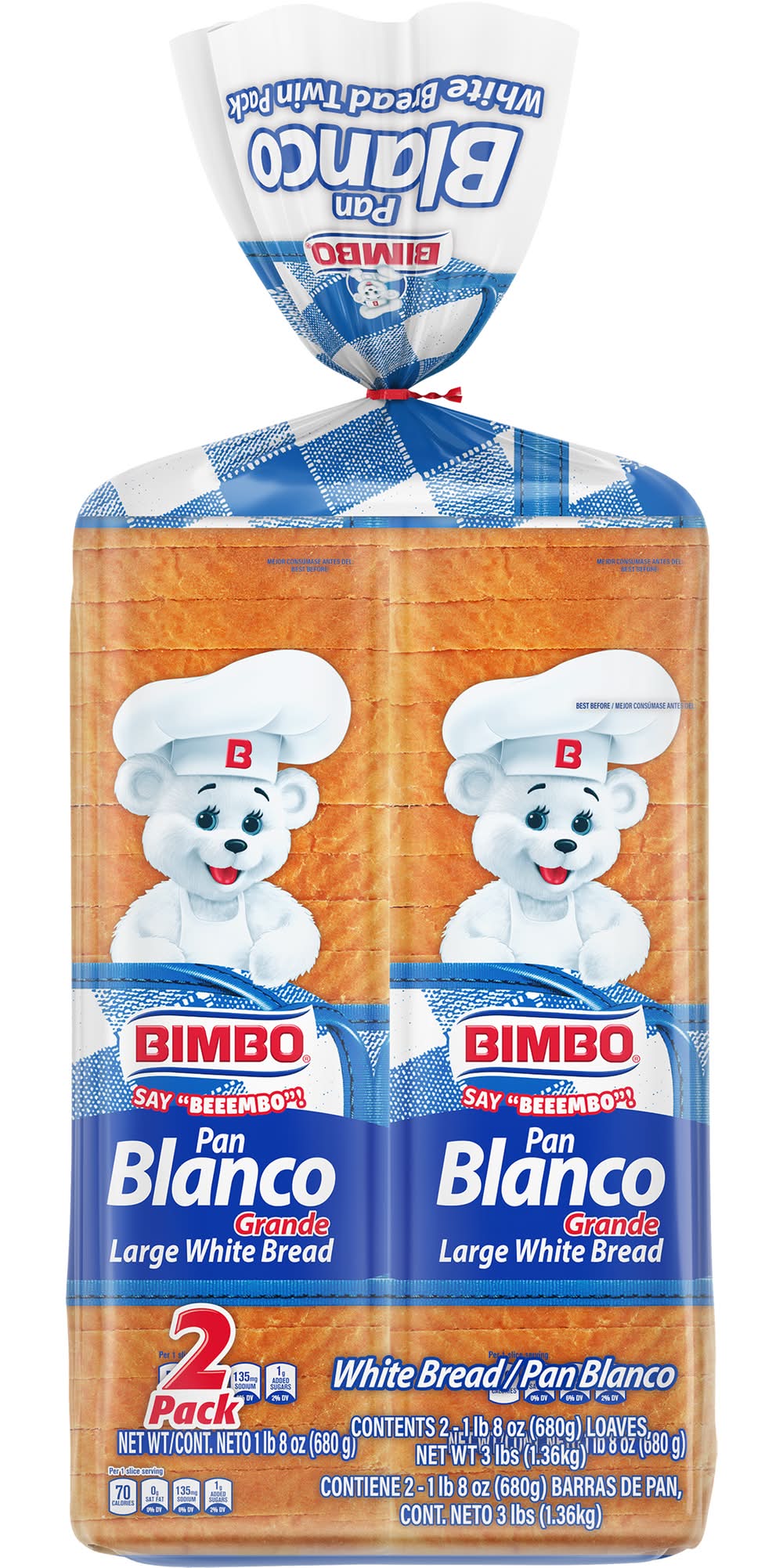 Bimbo Pan Blanco Grande Enriched White Bread (3.01 lbs)