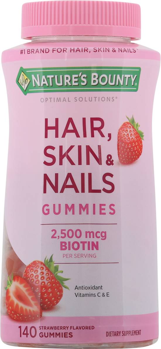 Nature's Bounty Hair Skin & Nails Strawberry Biotin Supplement (140 ct)
