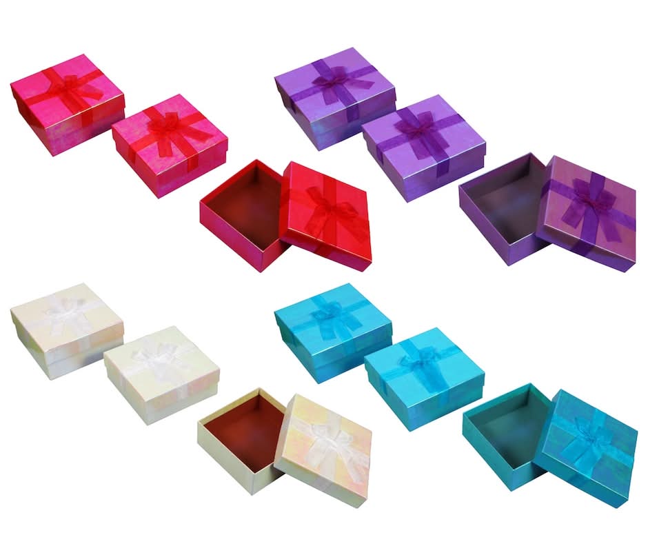 Voila Colorful Iridescent Nesting Boxes with Bows