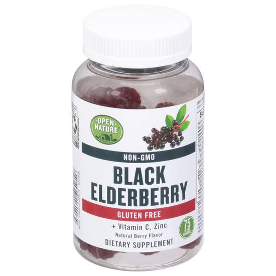Open Nature Gluten Free Natural Berry Flavor Black Elderberry Gummies (75 ct)