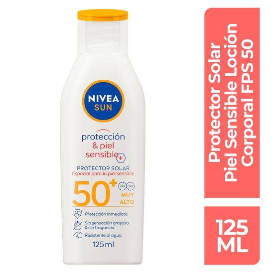 Nivea sun protector solar piel sensible fps 50+ (botella 125 ml)