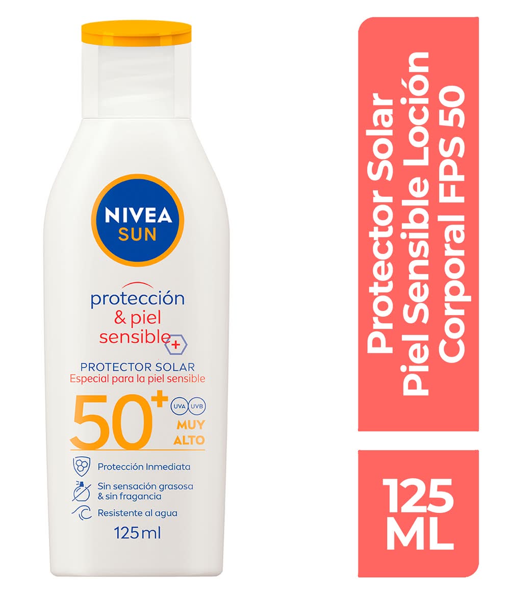 Nivea · Sun protector solar piel sensible fps50+ (125 ml)