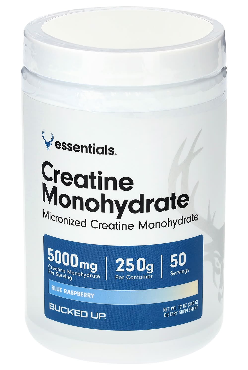 Bucked Up Creatine Monohydrate Powder, Blue Raspberry (12 oz)
