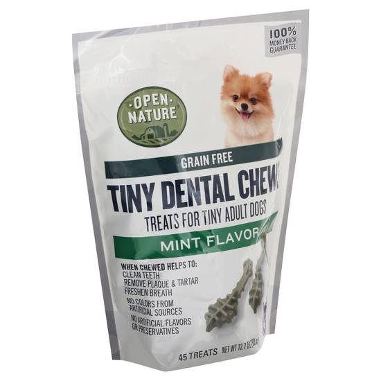 Open Nature Grain Free Tiny Adult Dogs Dental Chews Mint Flavor (45 treats)