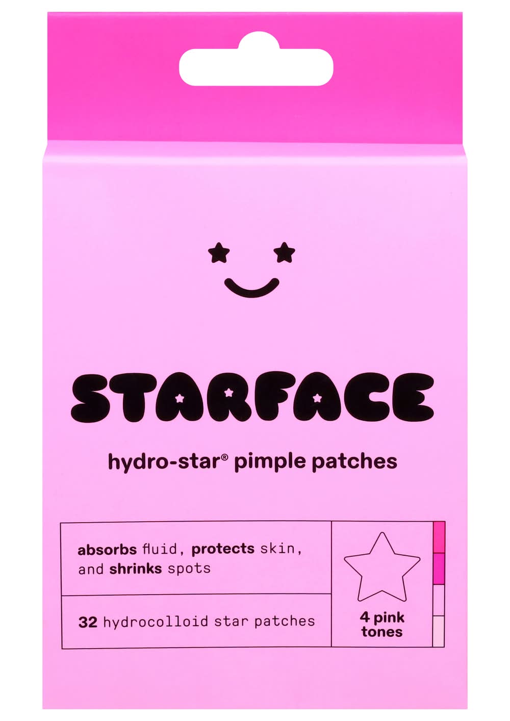 Starface Hydro-Stars Hydrocolloid Pimple Patches, Pink (32 ct)