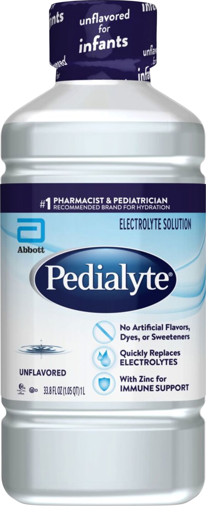 Pedialyte Electrolyte Solution Unflavored Hydration Drink (33.8 fl oz)
