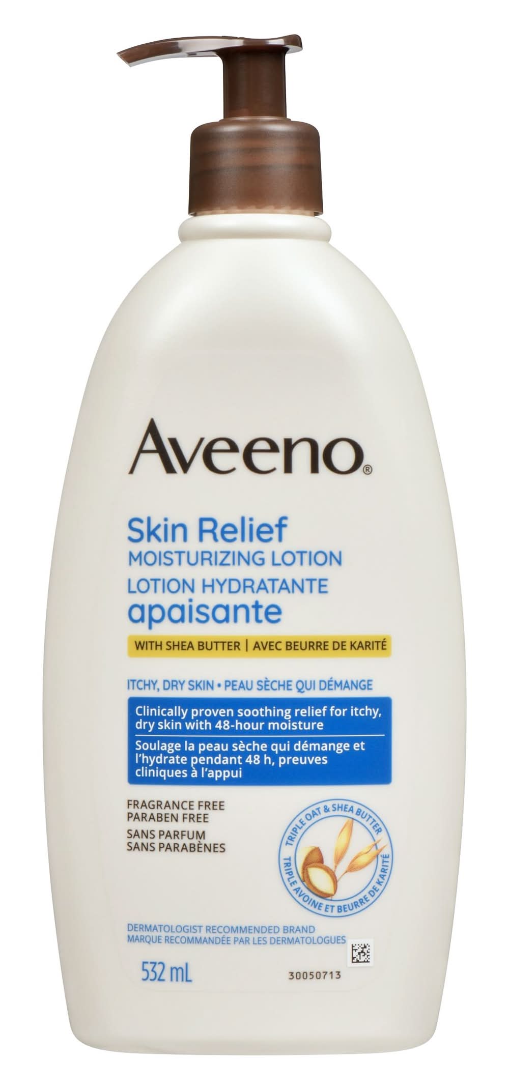 Aveeno lotion hydratante, soulagement de la peau sèche active naturals (532 ml) - active naturals relief lotion fragrance free (532 ml)