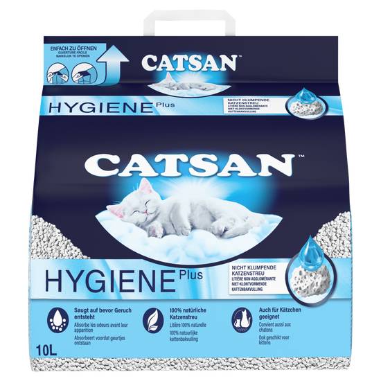 Catsan - Hygiène plus litière pour chat et chaton (10 l)