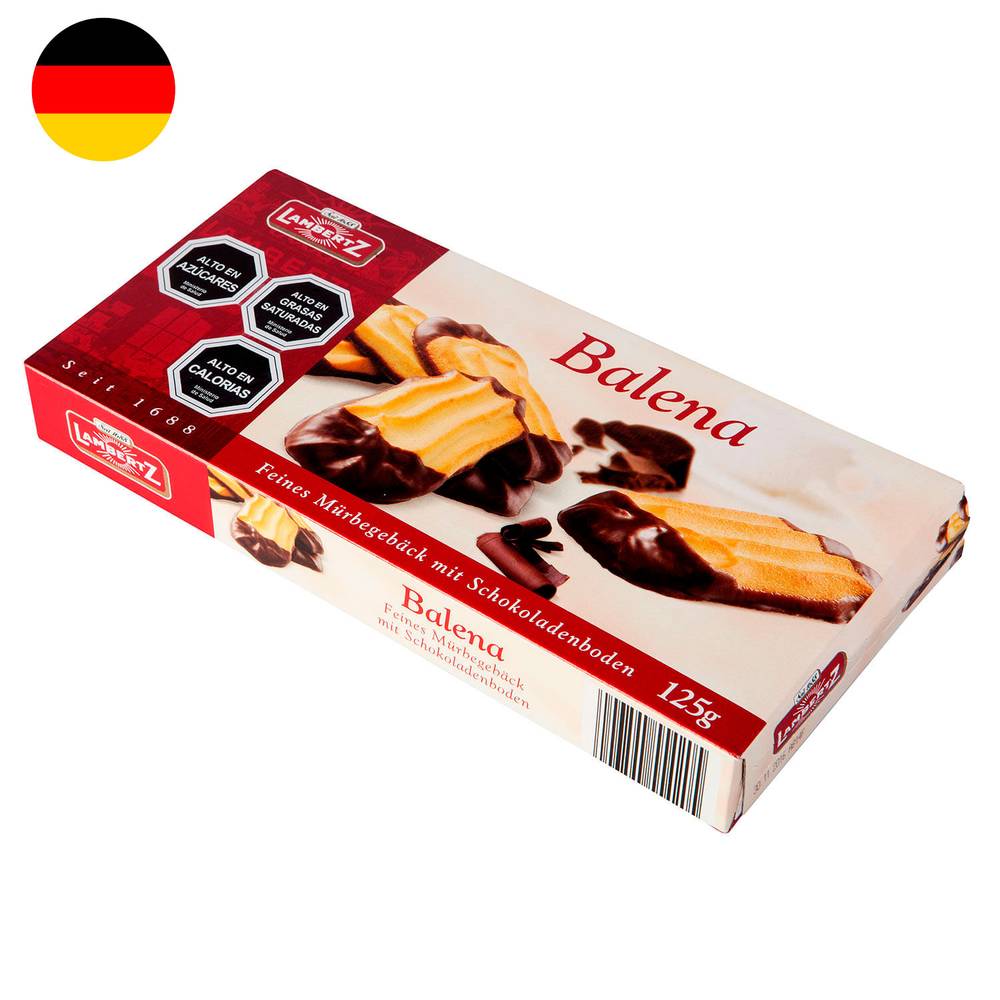 Lambertz · Galletas balena bañadas en chocolate (125 g)