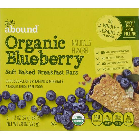 Gold Emblem Abound Organic Blueberry Soft Baked Breakfast Bars, 6 CT
