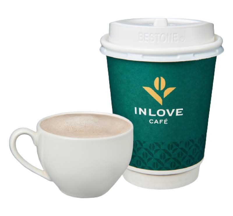 【inLove Cafe】熱拿鐵12oz <1Cup杯 x 1 x 1Cup杯>