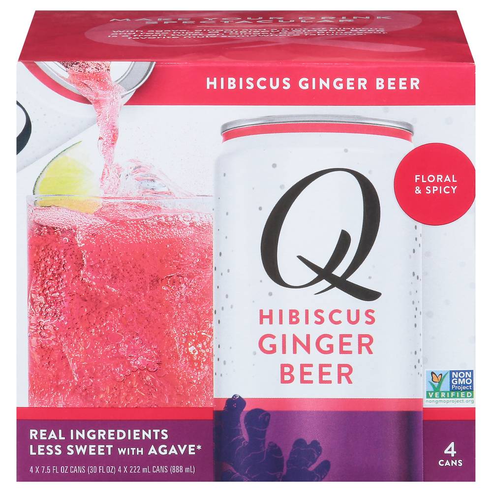 Q Mixers Hibiscus Ginger Beer Mixer (4 pack, 7.5 fl oz)