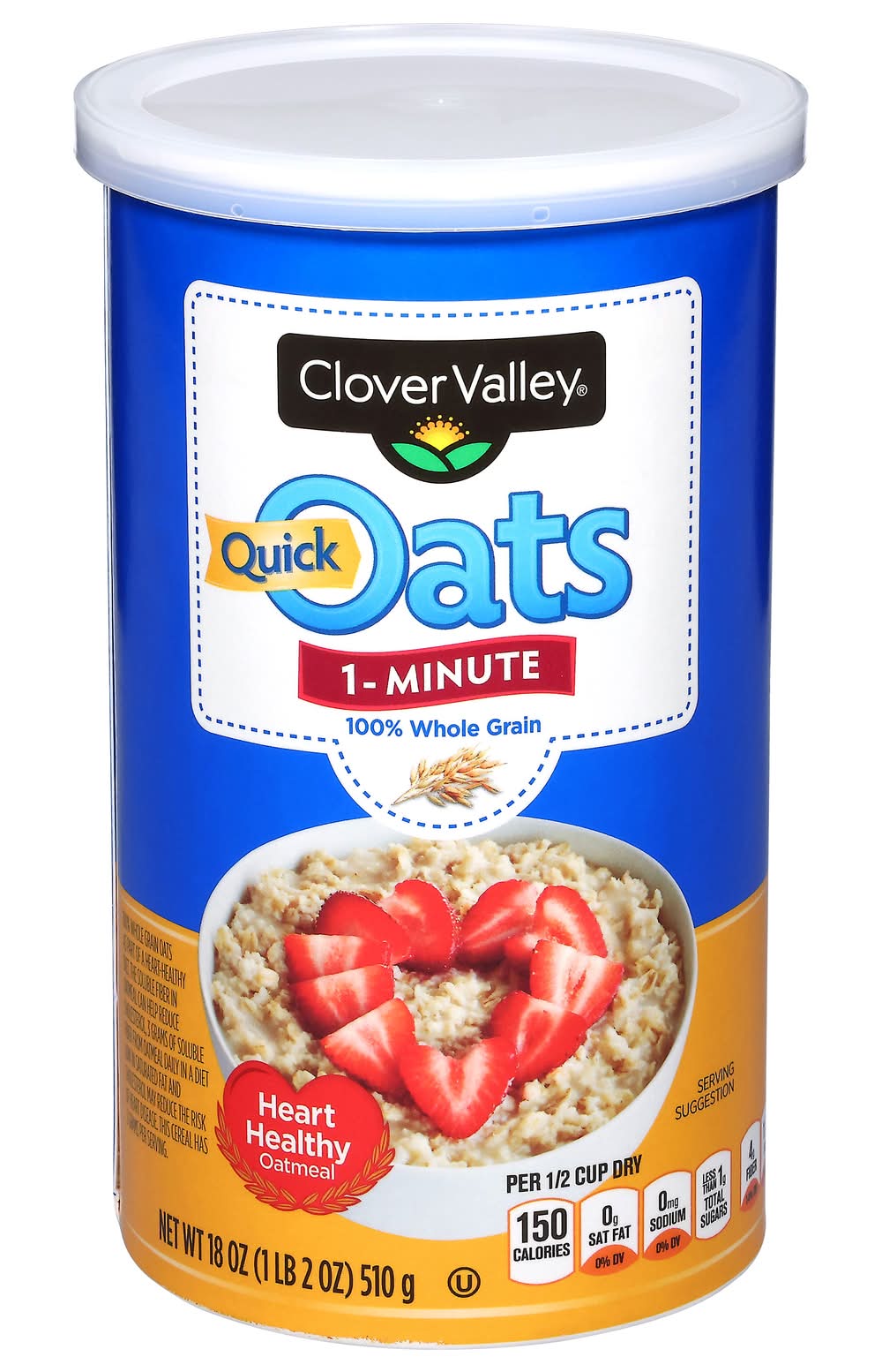 Clover Valley 1 Minute Quick Heart Healthy Oatmeal (18 oz)