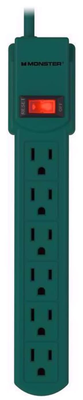 Monster Just Power It Up 3 Ft. L 6 Outlets Power Strip Green