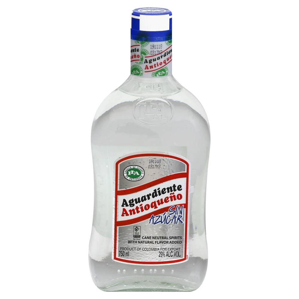 FLA Aguardiente Antioqueno Without Sugar (750 ml)