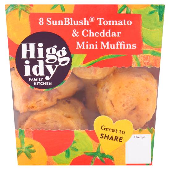 Higgidy Family Kitchen Sunblush Tomato & Cheddar Mini Muffins (8ct)