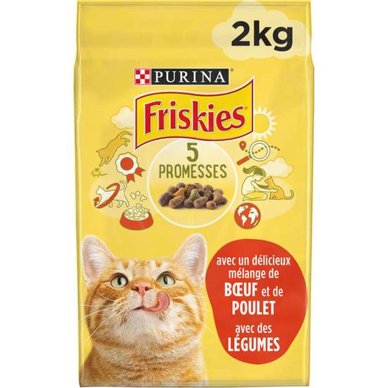 Friskies croquettes pour chat bœuf poulet et légumes 2kg