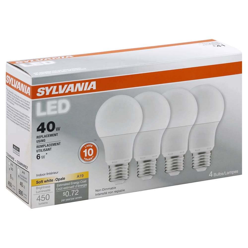 Sylvania Soft White Led Light Bulbs 40w (4 ct)