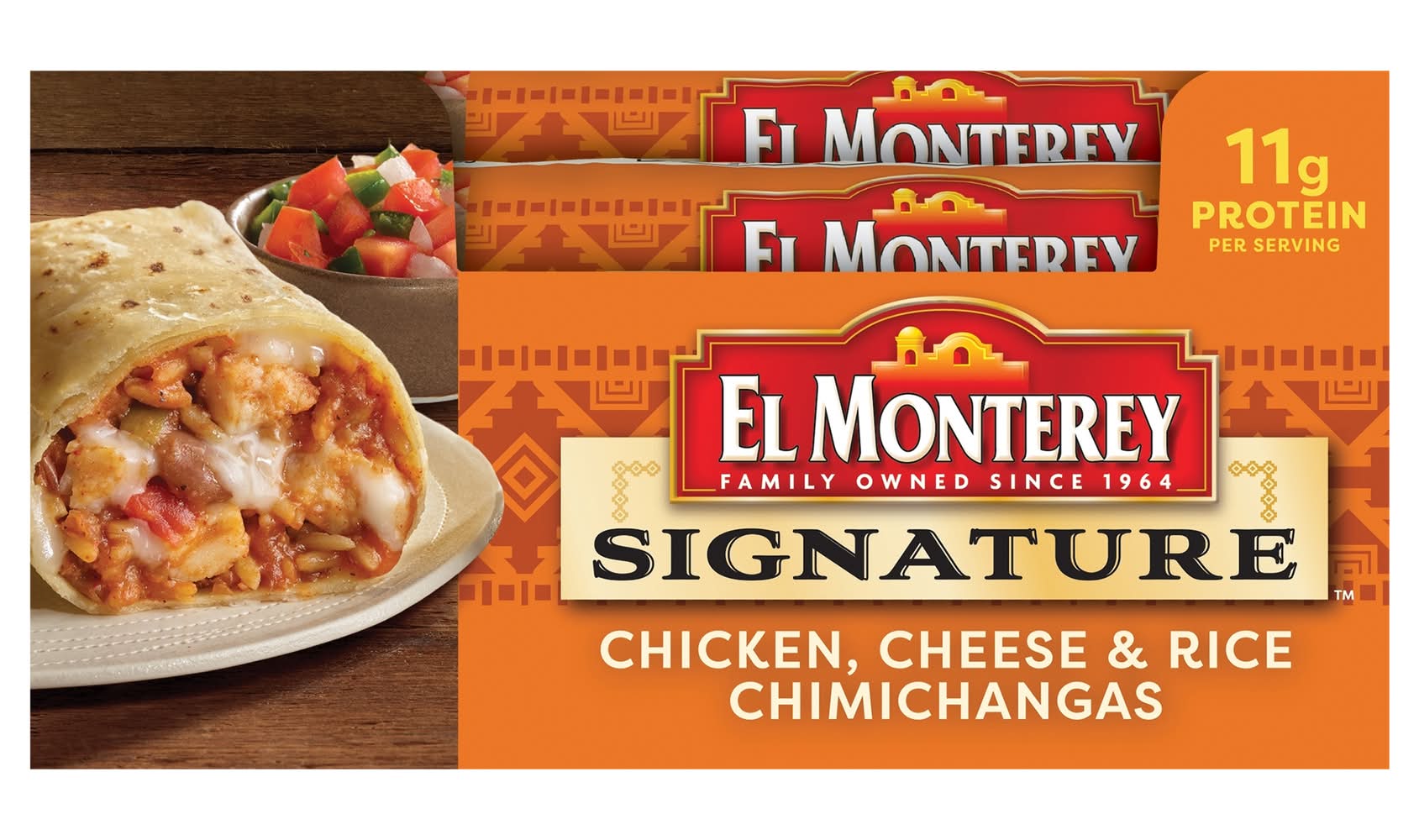 El Monterey Signature Chicken and Jack Cheese Rice Chimichanga (18 oz, 4 ct)