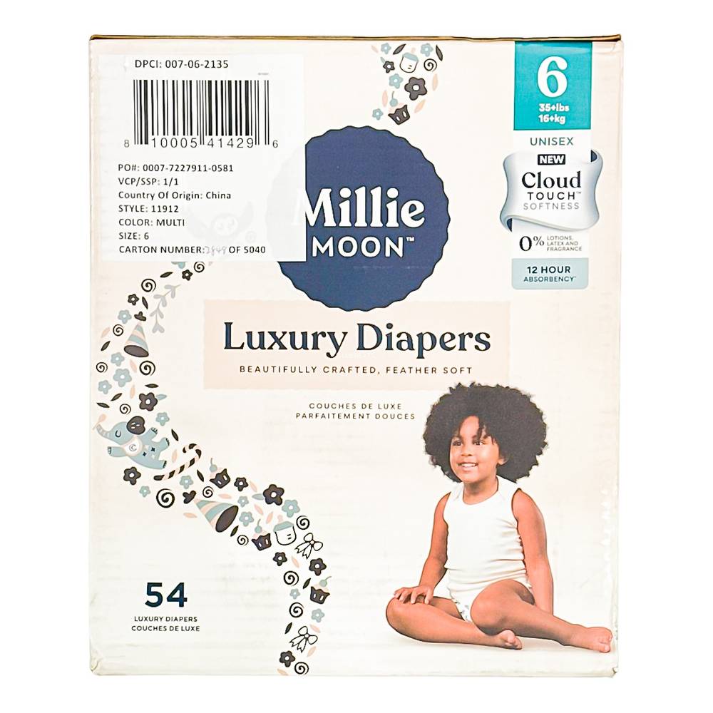 Millie Moon Luxury Diapers, 6, Multi (54 ct)