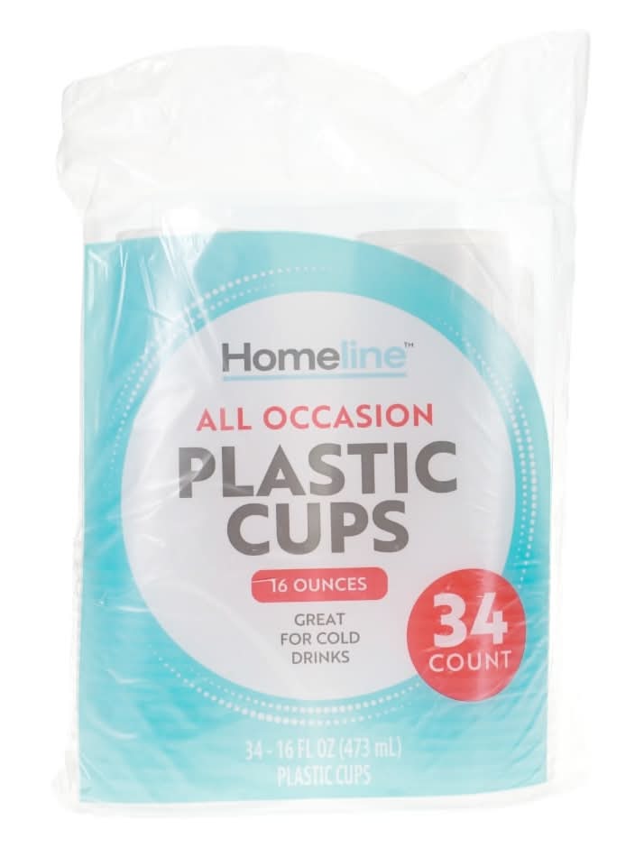 Homeline Clear 16 oz. Plastic Cups, 34 ct.