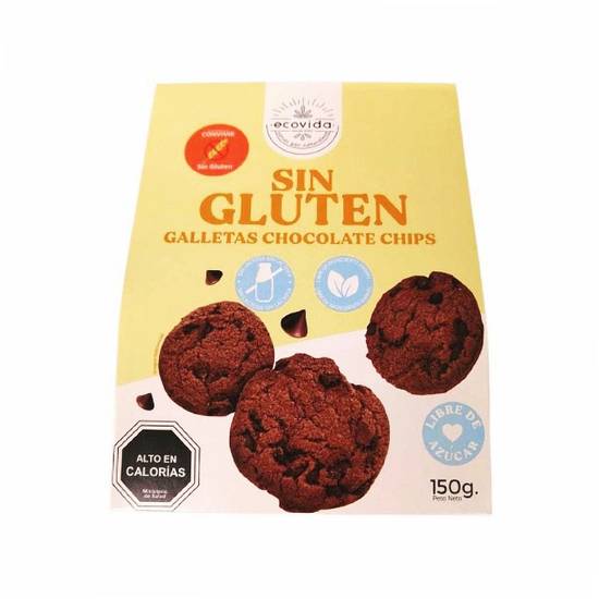 Galletas choco chips sin azúcar (145g) Ecovida - Mermoz