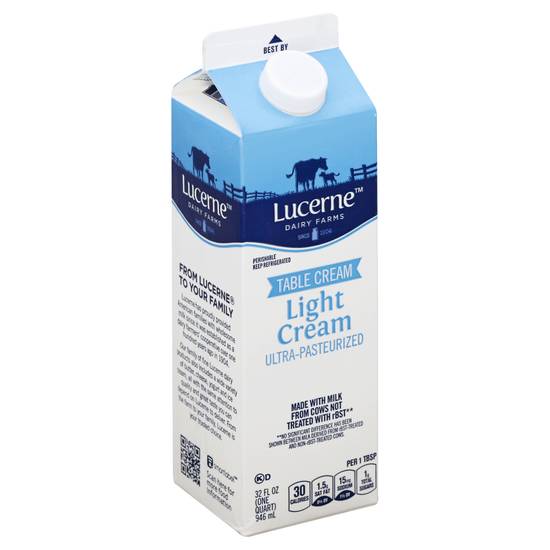 Lucerne Light Table Cream (1 quart)