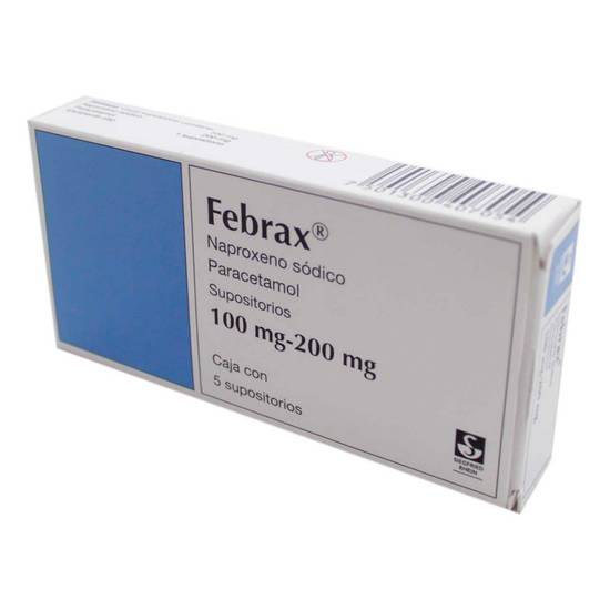 Siegfried rhein febrax naproxeno sódico supositorios 100 mg / 200 mg (5 piezas)