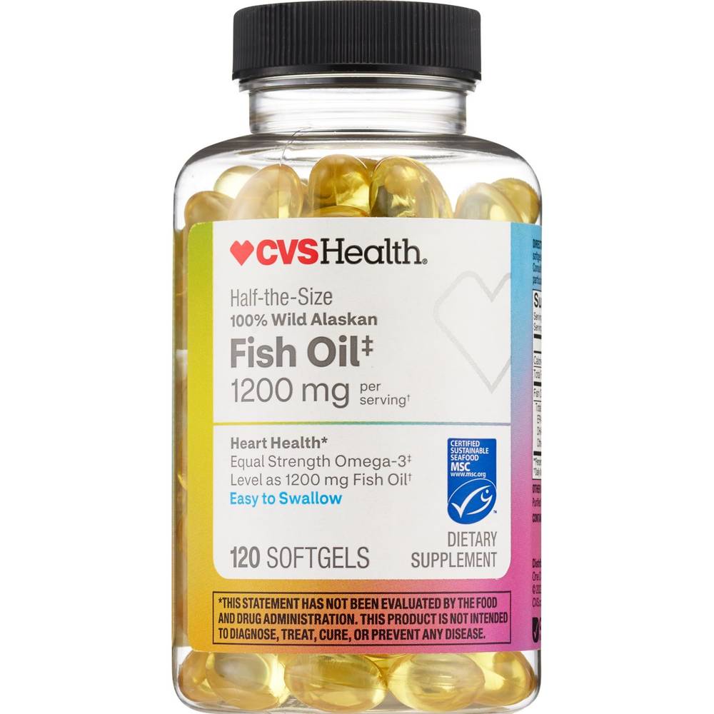 CVS Health 100% Wild Alaskan Fish Oil Softgels, 120 CT