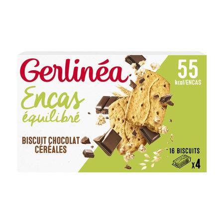 Biscuits chocolat céréales GERLINEA - les 4 sachets de 50 g