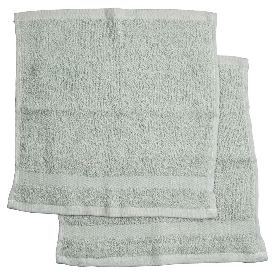 Home Collection Wash Cloth, 13x13 in, Soft Green (2 ct)