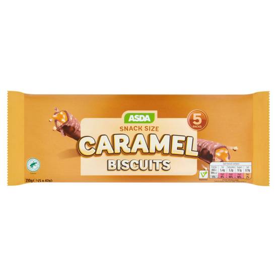 Asda Snack Size Caramel Biscuits 5 x 42g (210g)