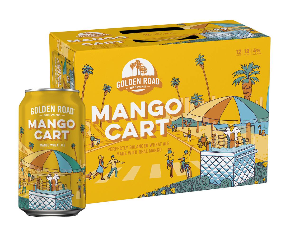 Golden Road Brewing Mango Cart Wheat Ale Beer (12 x 12 fl oz)