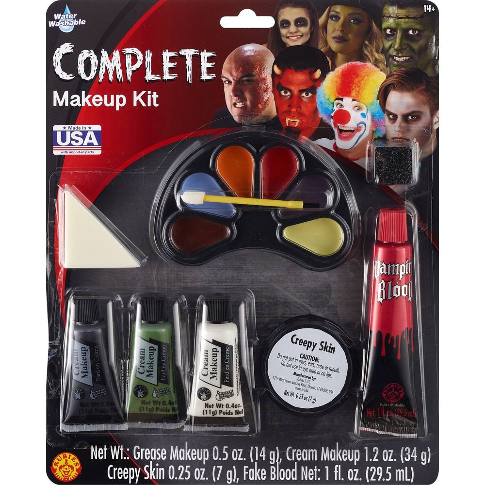Rubies Complete Makeup Kit, Water Washable