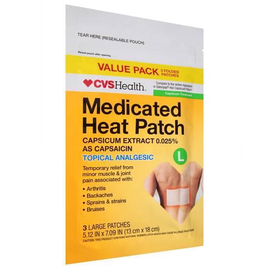 Cvs Health Medicated Patches Heat Large Topical Analgesic