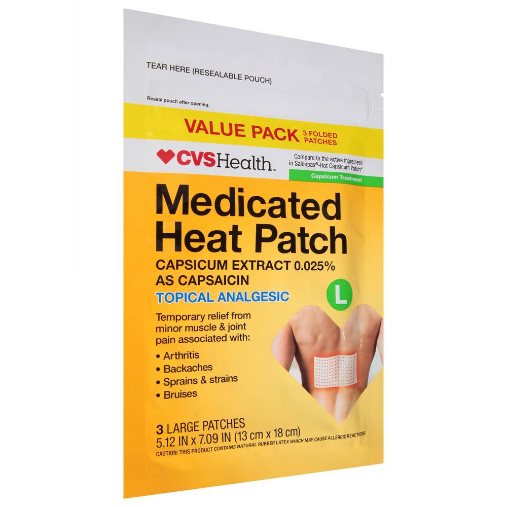 CVS Pharmacy Health Medicated Patches Heat Large Topical Analgesic