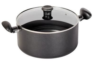 T-Fal Simply Cook Nonstick Wide Stock Pot With Lid 8.5qt, Black