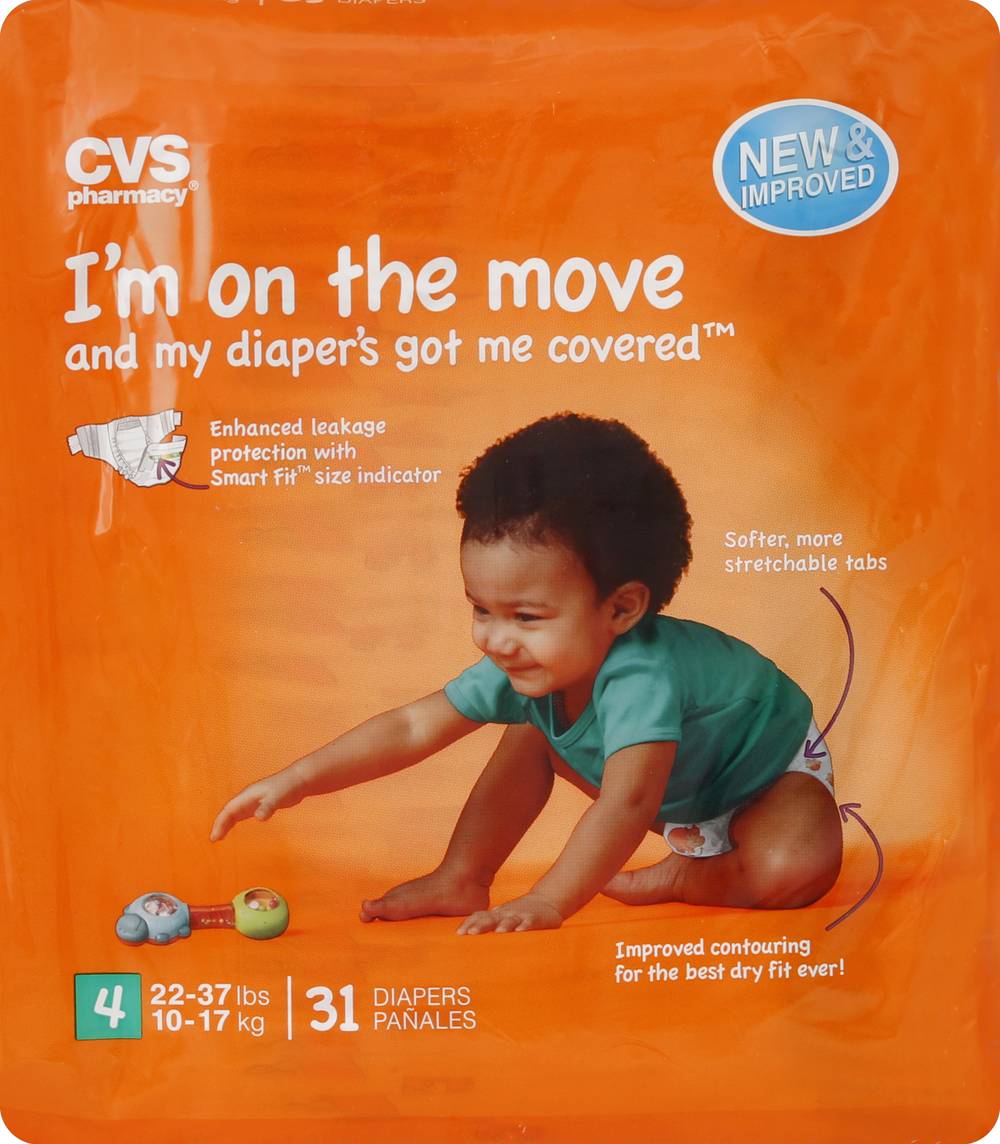 CVS Pharmacy I'm on the Move Baby Diapers, Size 4 (31 ct)