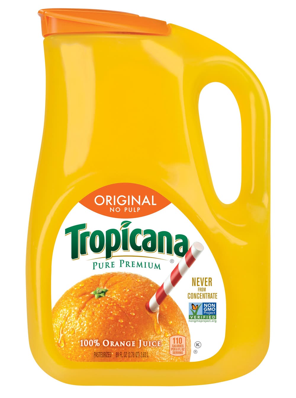 Tropicana Pure Premium Original No Pulp 100% Juice, Orange (89 fl oz)