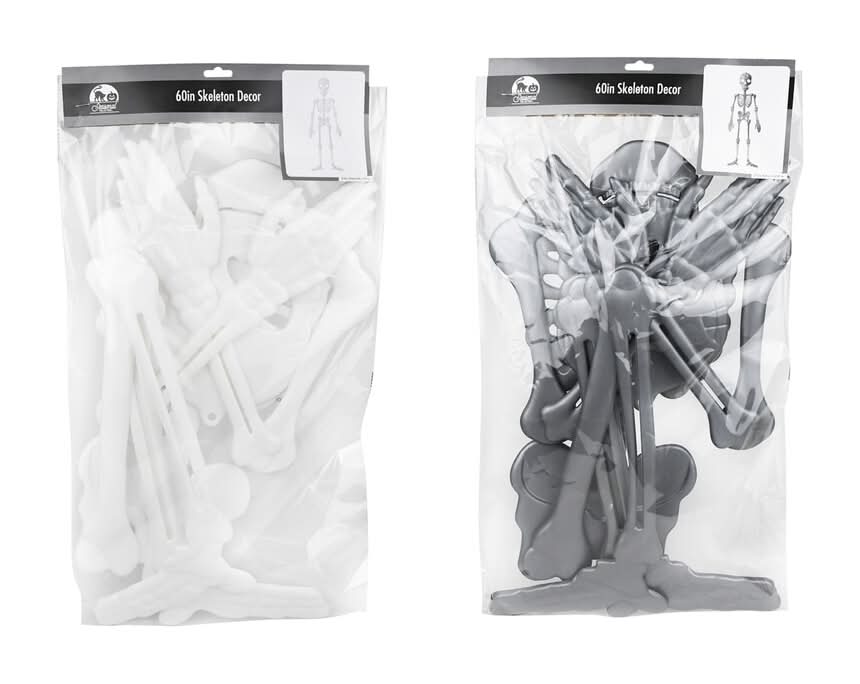 Seasonal Collection 60-Inch Skeleton Decor, Assorted Colors.