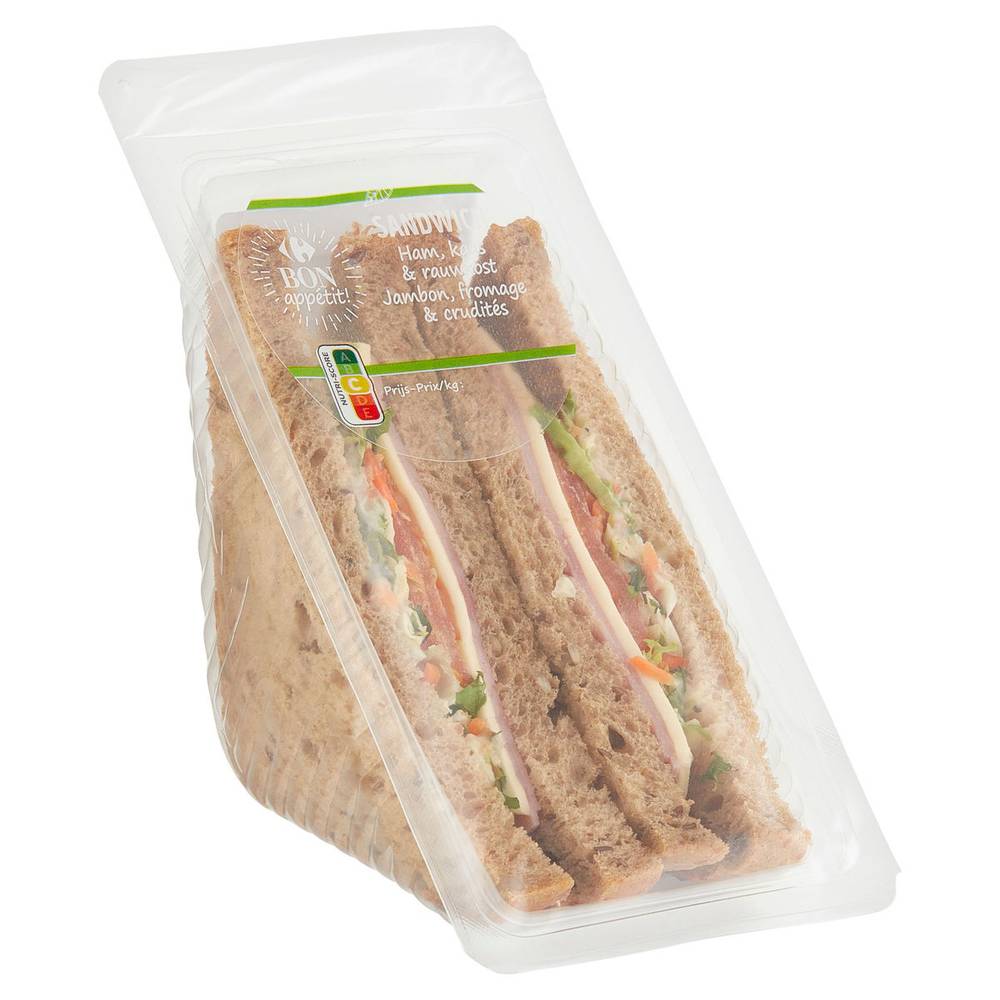 Carrefour Bon Appétit! Sandwich Jambon, Fromage & Crudités 165 g