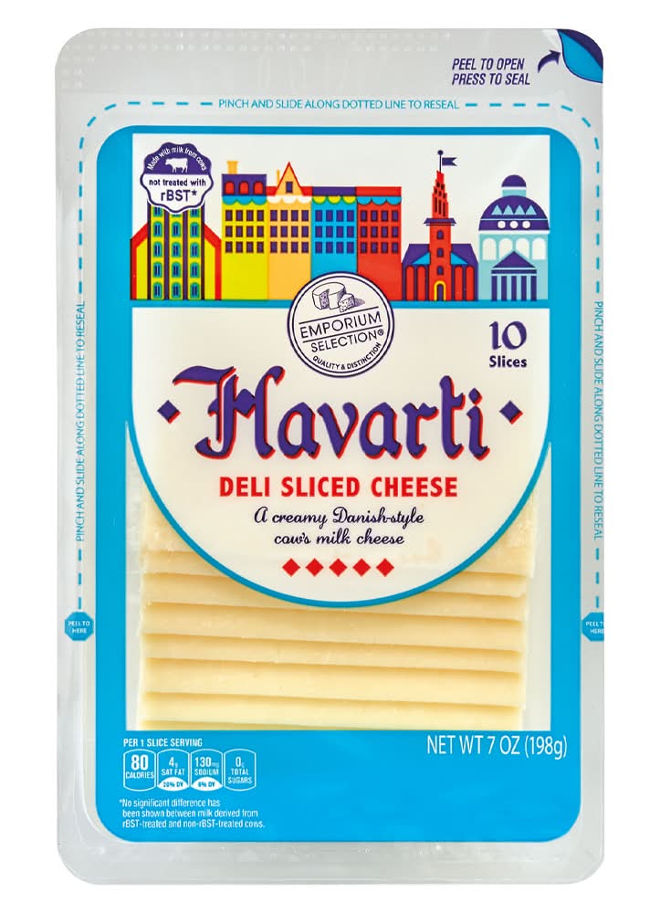 Emporium Selection Deli Sliced Havarti Cheese (7 oz, 10 ct)