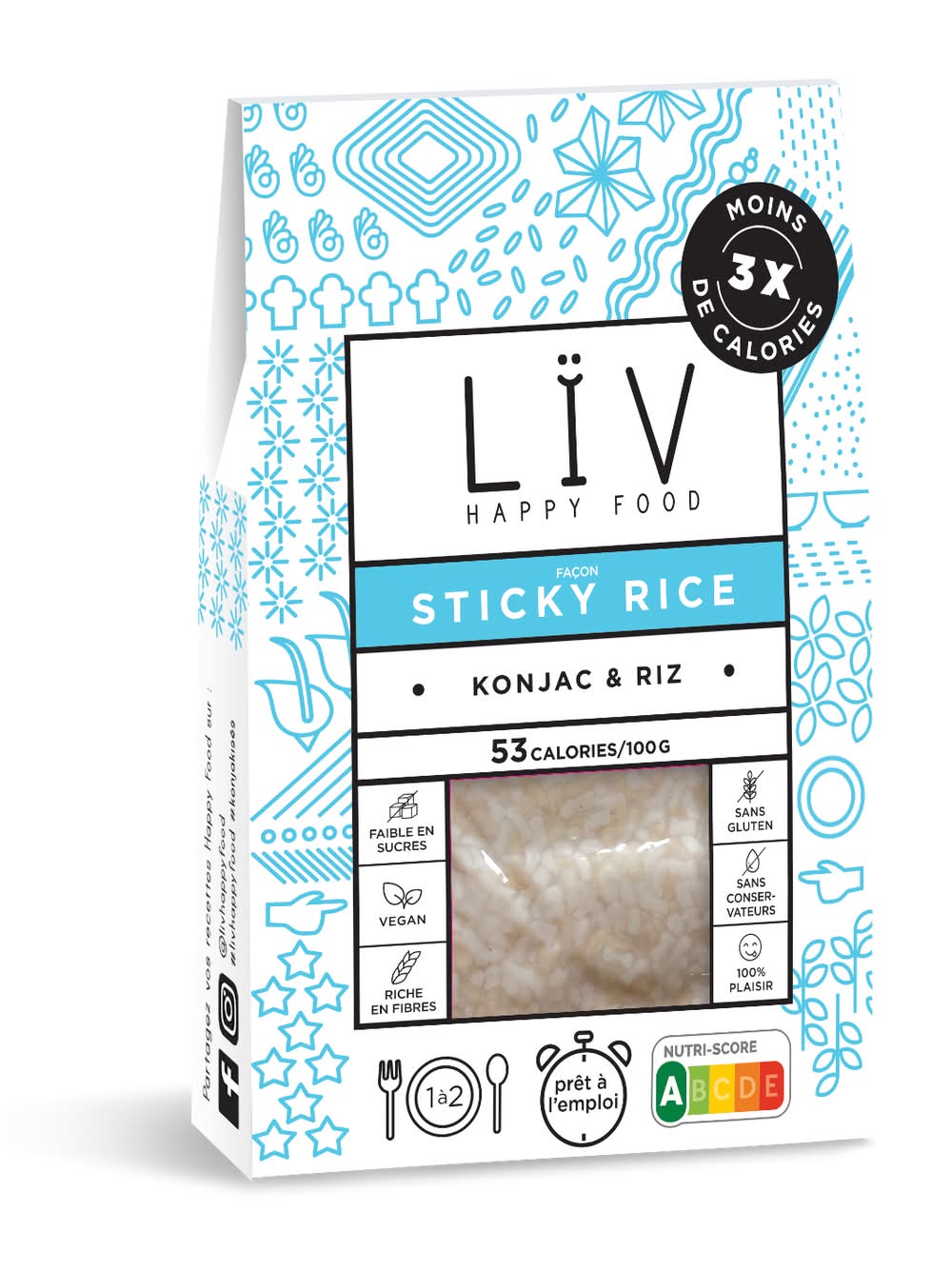 LÏV Happy Food - Konjac et riz gluant sticky rice (200g)