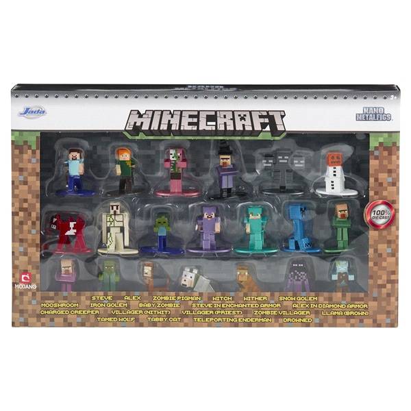 Jada Toys Minecraft Nano Metalfigs 20-pack Wave 2 Die-Cast, 1.65''