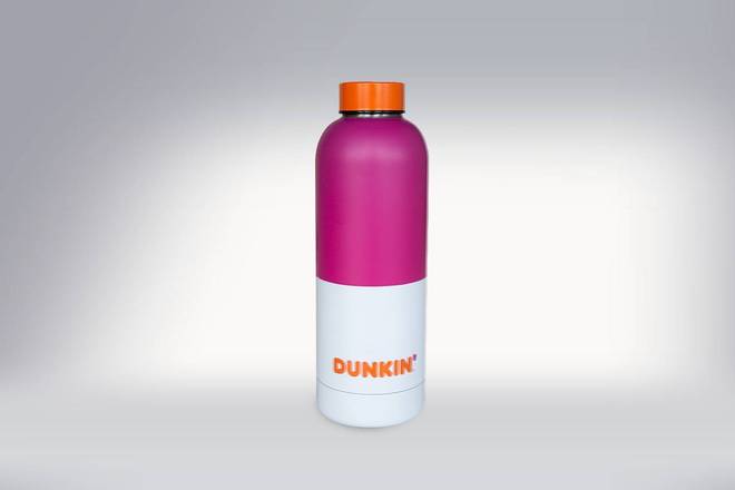 DUNKIN‘ Wasserflasche pink/weiß