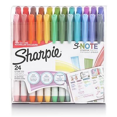 Sharpie S-Note Highlighters, Chisel Tip, Assorted Colors (24 ct)
