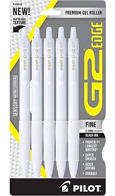 Pilot G2 Edge Retractable Gel Pen, Fine Point, 0.7mm, Black Ink, 5/Pack (20842)