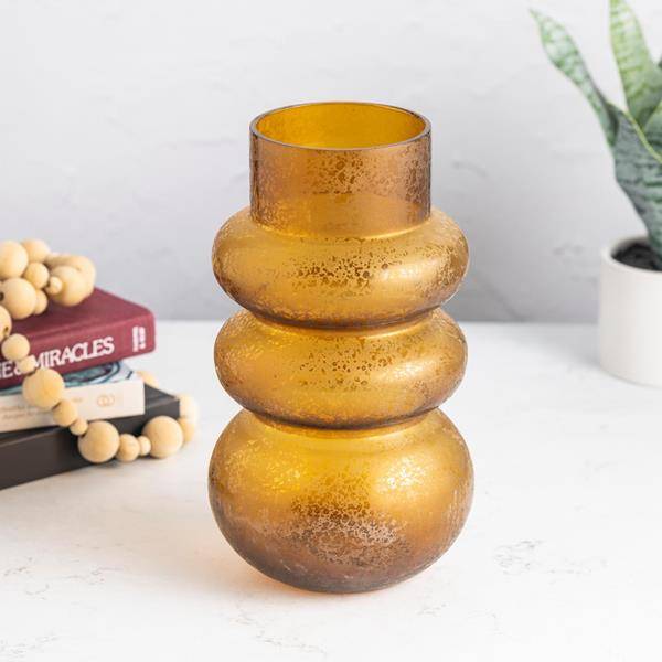 Frosted Brown Recycled Glass Vase